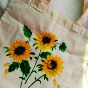 sunflower bloom 🌻 – hand painted tote bag